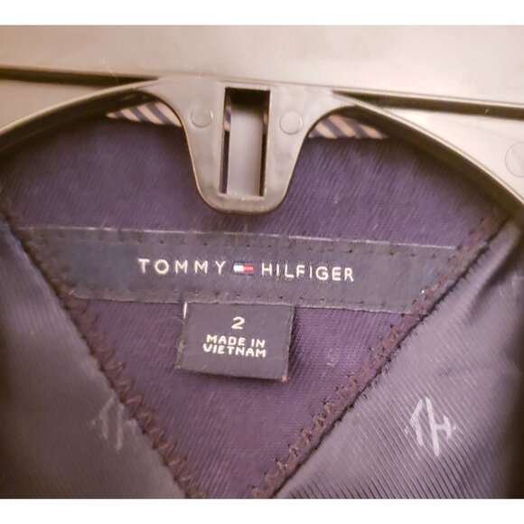 Tommy Hilfiger Grey Color Blocked One Button Wool Blend Blazer Size 2 EUC - Picture 10 of 12